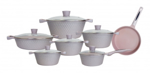 Harraz Cookware Batería de Cocina HZ13002P, Cerámico, Antiadherente, 13 Piezas