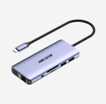Hiksemi Hub USB C - 1x HDMI, 2x USB 2.0, 2x Salidas USB 3.0, 1x VGA, 1x SD, 1x RJ-45