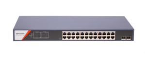 Switch Hikvision DS-3E1526P-SI-24P2F, 24 Puertos Gigabit Ethernet 10/100/1000 24 x PoE 370W, 2 Puertos SFP, 56 Gbit/s, 8000 Entradas, Administrado
