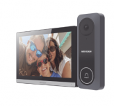 Hikvision Videoportero/Interfon DS-KIS312-P, 7", Altavoz, Inalámbrico, Negro 