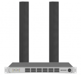 Hikvision Amplificador de Audio DSQAPKIT2, Alámbrico, 2 Canales, Euroblock, 100 - 240V, Incluye 2 Bocinas