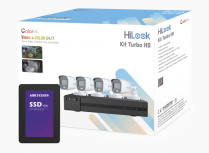 Hikvision Kit de Videovigilancia HiLook HL-1080-CV/A/1TB de 4 Cámaras y 4 Canales, con Grabadora ― Incluye SSD 1TB