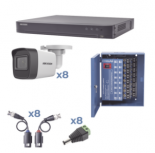 Hikvision Kit de Vigilancia IDS-7208HQHI-M1/S-KIT de 8 Cámaras CCTV Bullet y 8 Canales, con Grabadora