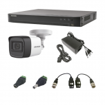 Hikvision Kit de Vigilancia TurboHD 1080p KH1080P4BW de 4 Cámaras CCTV Bullet y 4 Canales, con Grabadora DVR
