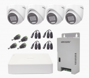 Hikvision Kit de Vigilancia DS-7104HGHI-K1(S) de 4 Cámaras CCTV Domo y 4 Canales, con Grabadora
