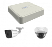 Hikvision Kit de Vigilancia KIP2MP/2B2D de 2 Cámaras IP Bala y 2 Cámaras IP Domo y 4 Canales, con Grabadora