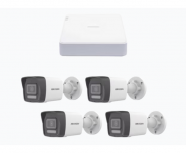Hikvision Kit de Vigilancia ColorVu KIPCV2M de 4 Cámaras IP Bullet y 4 Canales, con Grabadora