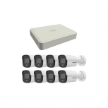 Hikvision Kit de Vigilancia ColorVu KIPCV2M de 8 Cámaras IP Bullet y 8 Canales, con Grabadora