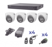 Hikvision Kit de Vigilancia IDS-7204HQHI-M1/S(C) de 4 Cámaras CCTV Domo y 4 Canales, con Grabadora