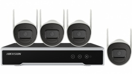 Hikvision Kit de Vigilancia NK42W0H-1T(WD)(D) de 4 Cámaras IP Bullet y 4 Canales, con Grabadora