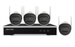 Hikvision Kit de Vigilancia NK42W0H-1T(E) de 4 Cámaras IP Bullet WiFi con Grabadora de 4 Canales