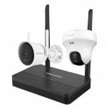 Hikvision Kit de Vigilancia NKS4223WBTH de 2 Cámaras IP Bullet/Torreta WiFi con Grabadora de 4 Canales
