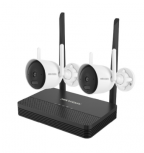 Hikvision Kit de Vigilancia NKS422WBH de 2 Cámaras IP Bullet WiFi con Grabadora de 4 Canales