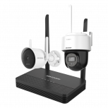 Hikvision Kit de Vigilancia NKS422WBPH de 2 Cámaras IP Bullet/PT WiFi con Grabadora de 4 Canales