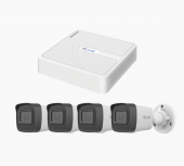 HiLook Kit de Vigilancia KIPH4B/2MP de 4 Cámaras IP Bullet con Grabadora de 8 Canales
