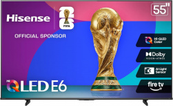 Hisense Smart TV QLED 55E6QF 55", 4K Ultra HD, Negro