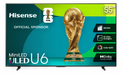 Hisense Smart TV Mini LED ULED 55U6QV 55", 4K Ultra HD, Negro