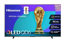 Hisense Smart TV QLED 75QD6QF 75", 4K Ultra HD, Negro