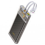 Cargador Portátil Hoco Power Bank J104 Discovery, 10.000mAh, Transparente