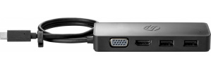 HP Hub USB 3.0  1x HDMI, 1x VGA, 2x USB, Negro