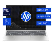 Laptop HP 15-FD0154WM, 15.6" 1920x1080 Full HD Táctil, Intel Core Ultra 5 125H, 8GB, 512GB SSD, Windows 11 Home, Inglés