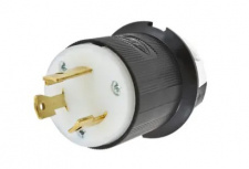 Hubbell Clavija de Media Vuelta, 30A, 125V, Nema L5-30P, Negro/Blanco