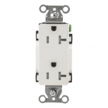 Hubbell Tomacorriente HUB-DR20-WHI-TR, 1 Enchufes, 125V, 20A, Blanco