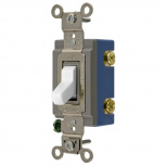 Hubbell Apagador de Palanca HUB-HBL-1201-W, 120 - 277V, 15A, Blanco