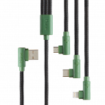 Hune Cable Micro-USB Macho - USB-C/Lightning Macho, 1.2 Metros