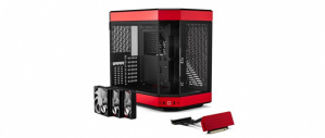 Gabinete HYTE Y60 con Ventana, Midi-Tower, ATX/EATX/ITX/micro-ATX, USB 3.0, sin Fuente, 3 Ventiladores Instalados, Negro/Rojo - Imagen adicional 1