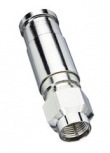 Ideal Conector Coaxial F Macho - RG-11 Hembra, Plata