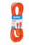 iGoto Extensión ER13-10NA, 3 Contactos, 125V, 10 Metros, Naranja