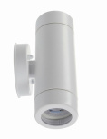 Illux Lámpara para Pared Arbotante ML-7411.B, Exteriores, Luz Cálida, 7W, Base GU10, Blanco, para Casa - No Incluye Foco