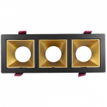 Illux Lámpara LED para Techo Empotrable TL-2923.ND, Interiores, 18W, Base GU5.3, Negro/Oro, para Casa/Centros Comerciales