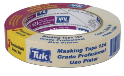 Industrias Tuk Cinta Masking Tape Cinta 124, Rollo de 24mm x 50 Metros, Beige, 1 Pieza