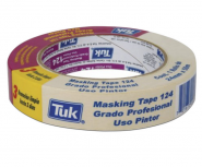 Industrias Tuk Cinta Masking Tape Cinta 124, Rollo de 24mm x 50 Metros, Beige, 1 Pieza