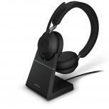Jabra Auriculares Evolve2 65 Link380c UC Stereo, Inalámbrico/Alámbrico, 1.2 Metros, Bluetooth, USB C, Negro