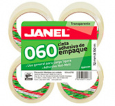 Janel Cinta Adhesiva 667215700, Rollo de 72mm x 150 Metros, Transparente, 4 Piezas