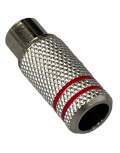 Jendrix Conector Jack RCA para Extensión, Plata/Rojo