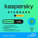 Kaspersky Standard, 3 Dispositivos, 1 Año, Windows/Mac/Smartphone