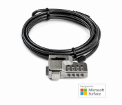 Kensington Candado de Combinación para Surface PRO/GO, 1.8 Metros, Plata/Negro