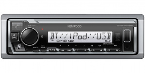 Kenwood KMR-M332BT Estéreo Marino, Bluetooth, USB 2.0, Negro/Gris