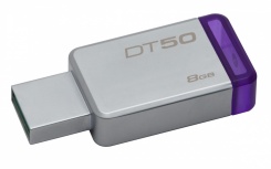 Memoria USB Kingston DataTraveler 50, 8GB, USB 3.0, Plata/Morado