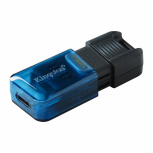 Memoria USB Kingston DataTraveler 80 M, 128GB, USB-C 3.2, Lectura 200MB/s, Negro/Azul image
