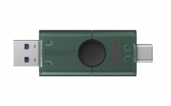 Memoria USB Kingston DataTraveler Duo, 256GB, USB-A/USB-C 3.0, Negro/Verde image