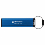 Memoria USB Kingston IronKey Keypad 200, 32GB, USB 3.2, Lectura 145 MB/s, Escritura 115 MB/s, Azul ― ¡Precio especial limitado a 5 unidades por cliente!