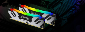 Kit Memoria RAM Kingston Fury Renegade RGB DDR5, 7600MHz, 32GB - 2 x 16GB, CL38, XMP, Plata image