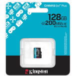 Memoria Flash Kingston Canvas Go! Plus, 128GB MicroSDXC UHS-I Clase 10, con Adaptador image