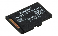 Memoria Flash Kingston Industrial, 32GB MicroSDHC UHS-I Clase 10, con Adaptador image