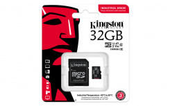 Memoria Flash Kingston Industrial, 32GB MicroSDHC UHS-I Clase 10, con Adaptador image